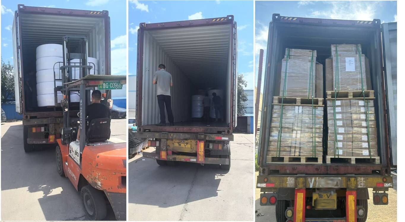 烈日炎炎，工人装货忙